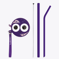 Sylvester Sponge Bendy Kids Silicone Reusable Straws - Purple