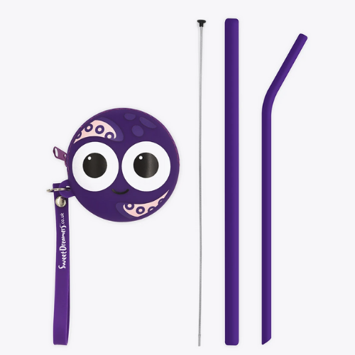 Otto Bendy Kids Silicone Reusable Straws - Purple