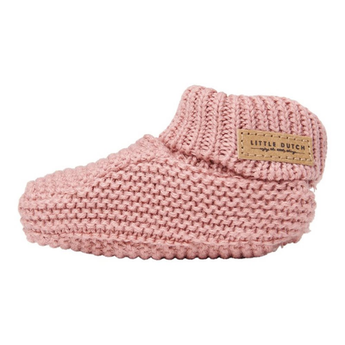 Knitted baby booties Blush Pink