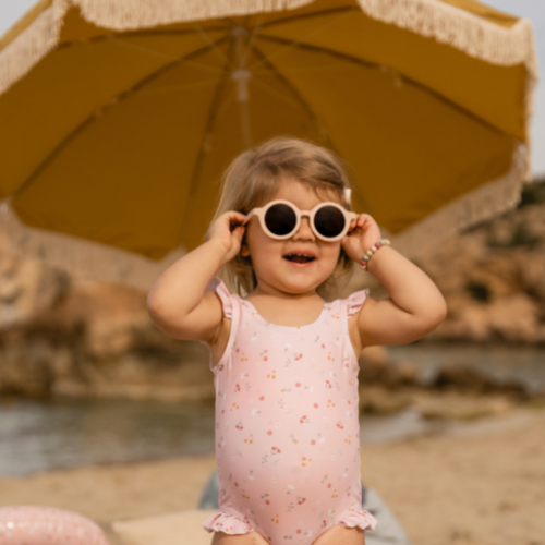 Bathsuit Ruffles Little Pink Flowers