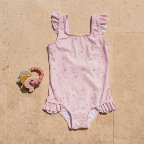 Bathsuit Ruffles Little Pink Flowers