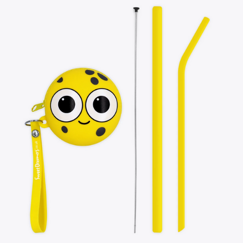 Sylvester Sponge Bendy Kids Silicone Reusable Straws - Yellow