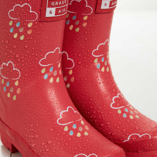 Older Kids Colour Revealing Red Coral Wellies