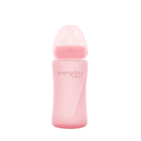 Glass Baby Bottle healthy+ 240 Rose Pink