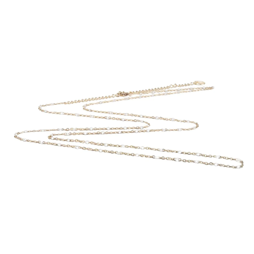 Gold plated stainless steel chain for pregnancy bola - white resin pearls
