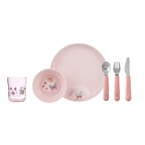 Children's dinnerware 6-piece set - Flowers & Butterflies