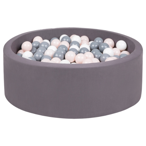 Organic Cotton Grey Ball Pit with 200 (Grey/Powder/White) Balls