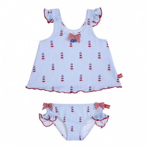 Med Riviera tankini for baby with smal bows