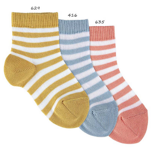 Bicolour striped short socks