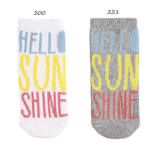 Sunshine colour letters short socks.