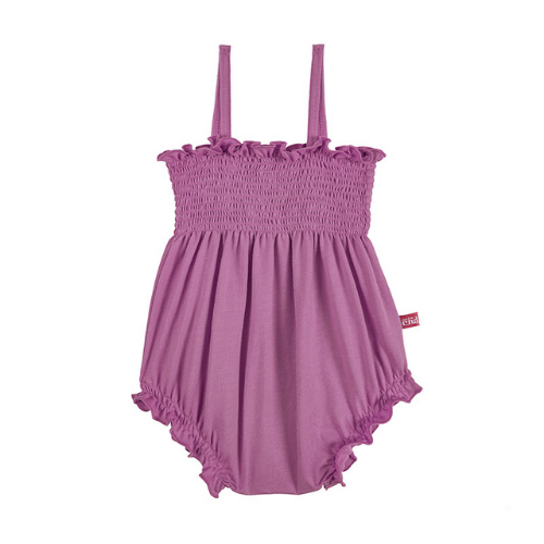 Smock romper - Cassis
