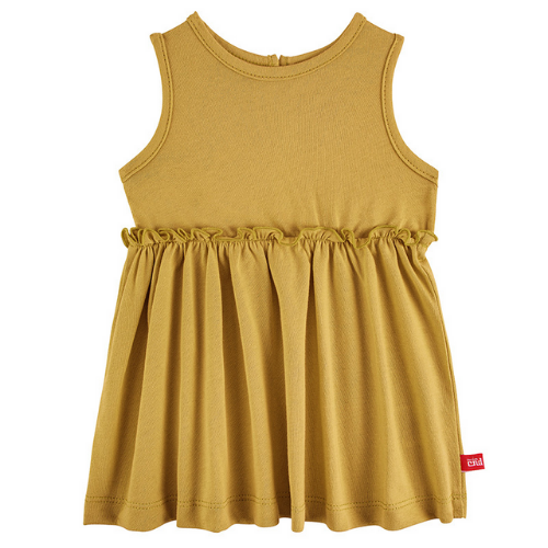Dress with back opening - Mustard