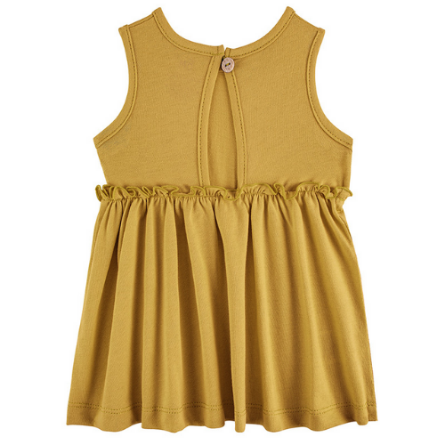 Dress with back opening - Mustard