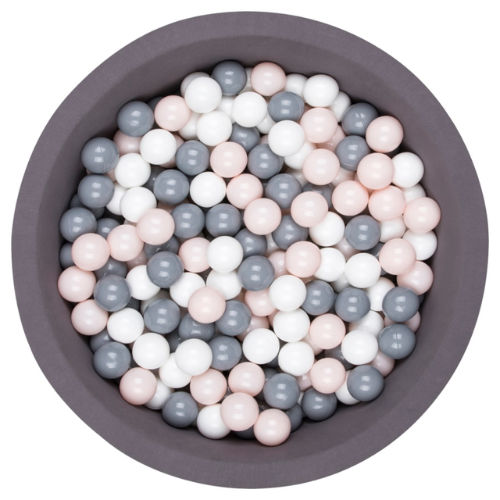 Organic Cotton Grey Ball Pit with 200 (Grey/Powder/White) Balls