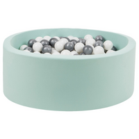 Organic Cotton Mint Ball Pit with 200 (Silver/White) Balls