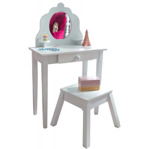 Medium Vanity & Stool – White