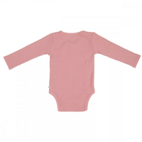 Bodysuit wrap long sleeves Rib Vintage Pink