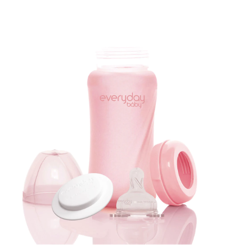 Glass Baby Bottle healthy+ 240 Rose Pink