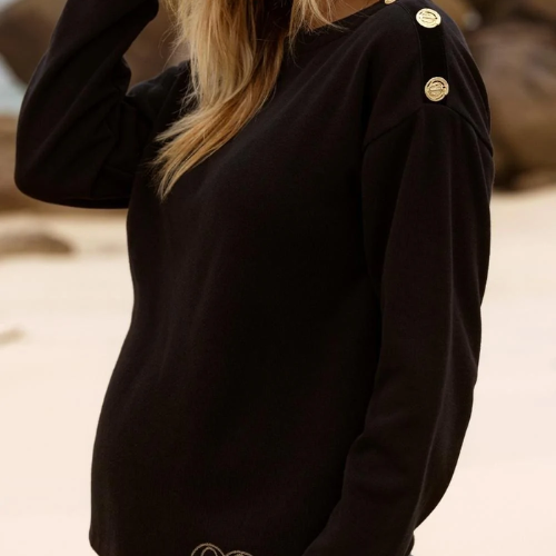 Maternity sailor sweater Molene black