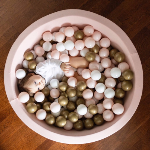 Organic Cotton Powder Ball Pit with 200 (Gold/Powder/White) Balls