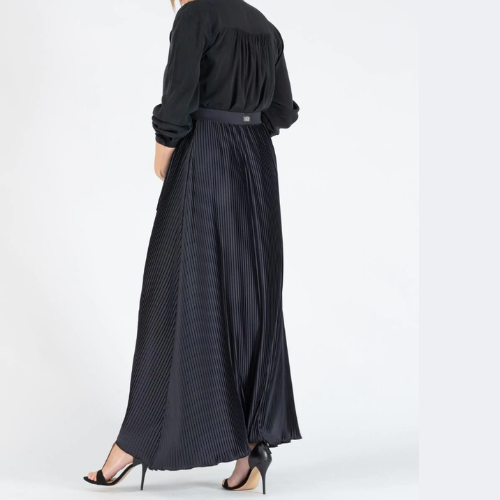 Bardot maternity plissé long skirt