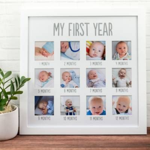 First Year Photo Frame - White