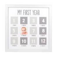 First Year Photo Frame - White