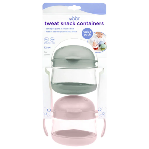 Tweat Snack Container – Sage/Pink (Set of 2)