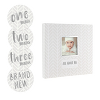 Herringbone Baby's Memory Book and Sticker Set