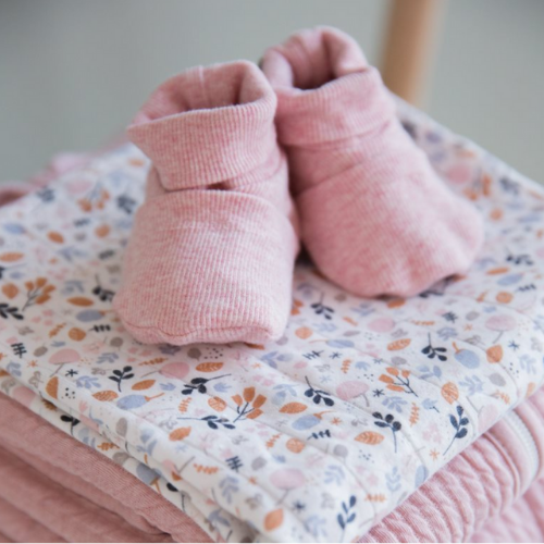 Baby booties - Melange Pink