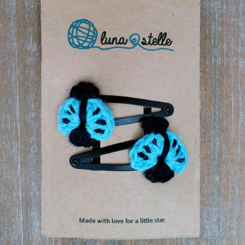 Ladybirds Blue Small Hair Clips (Set of two)