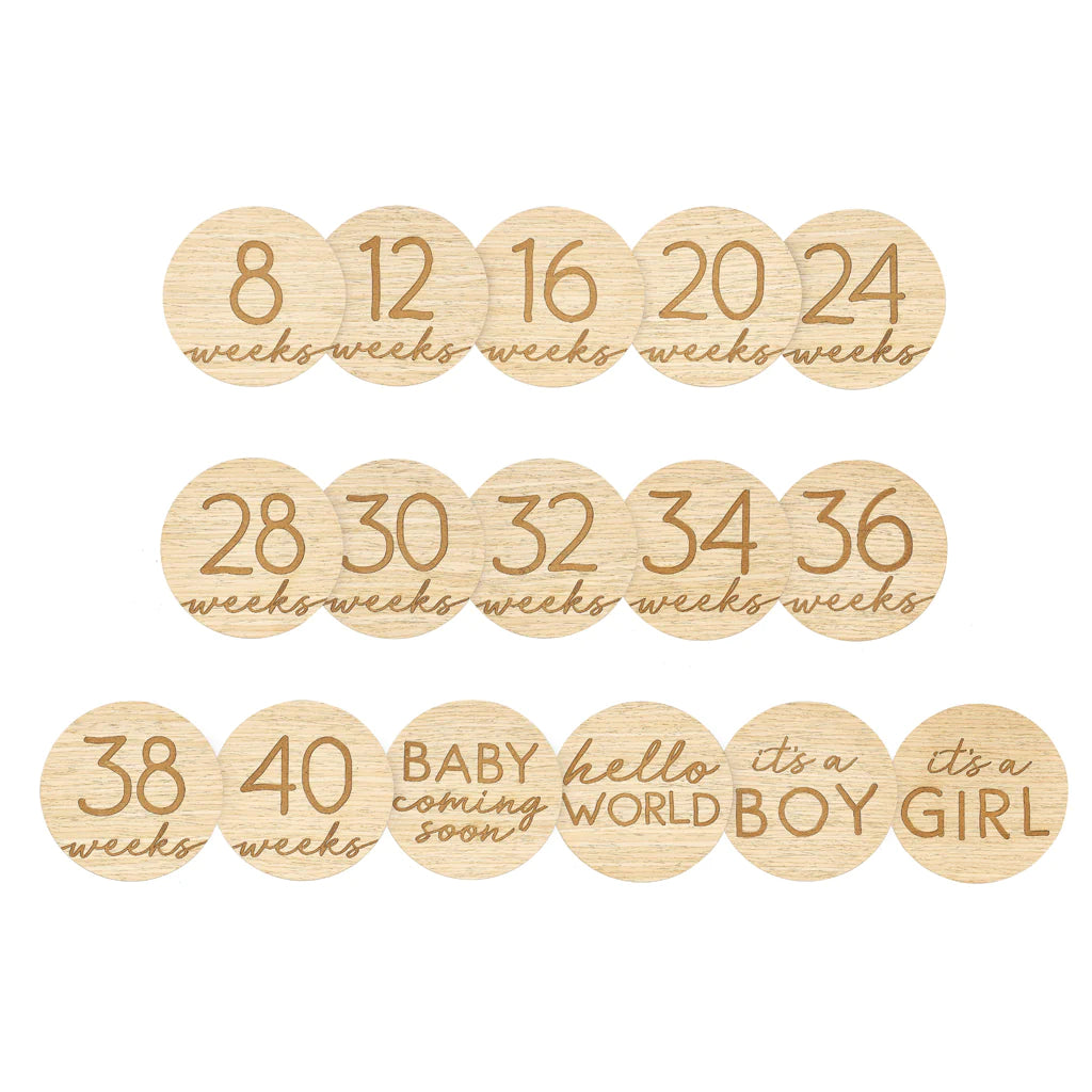 Wooden Pregnancy Photo Cards