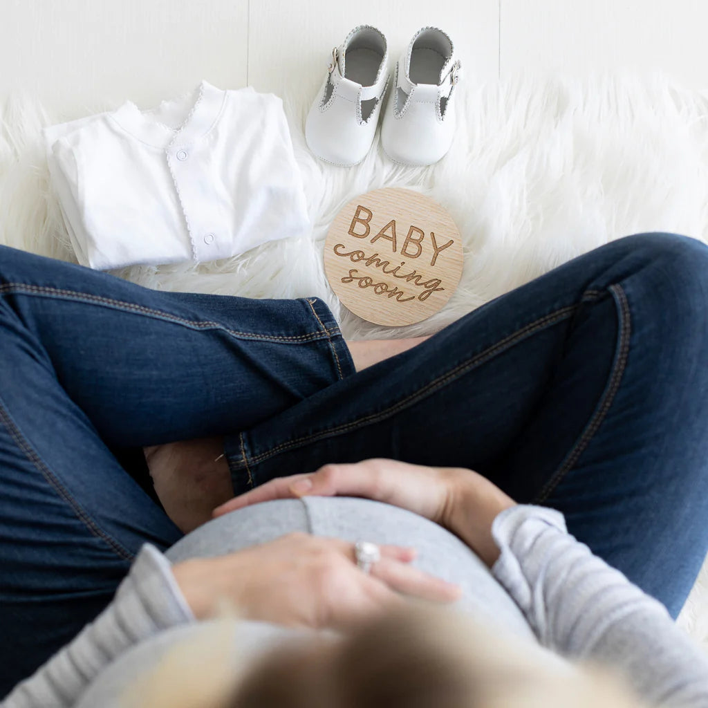 Wooden Pregnancy Photo Cards