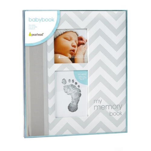 Chevron Babybook - Grey