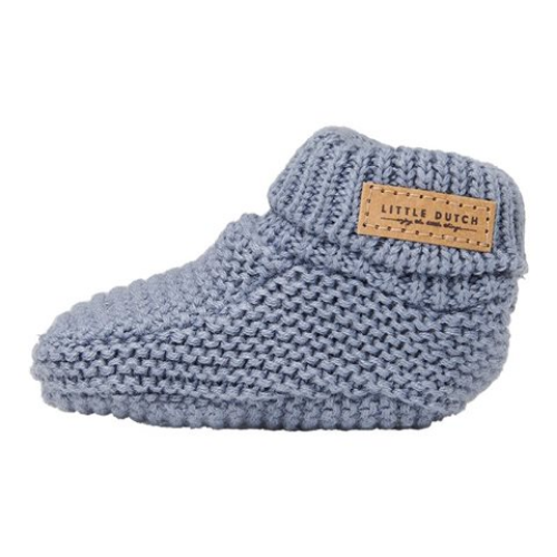 Knitted baby booties Blue