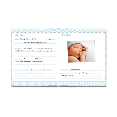 Chevron Babybook - Blue