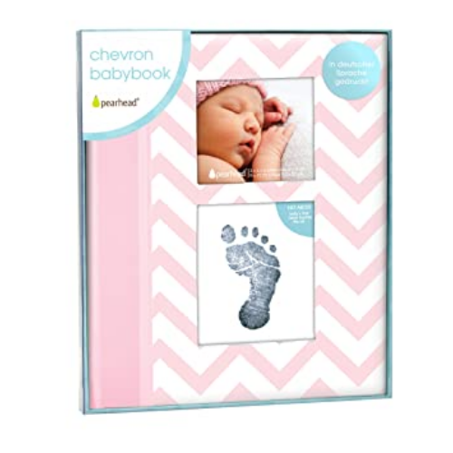 Chevron Babybook - Pink