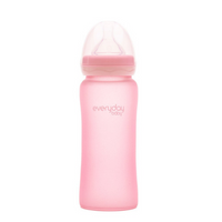 Glass Bottle 300 ml Silicone Coated Rose Pink