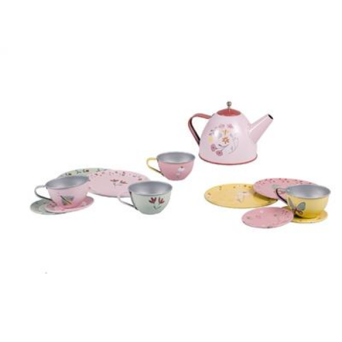 Tin tea set Flowers & Butterflies