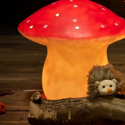 Lamp medium mushroom Red