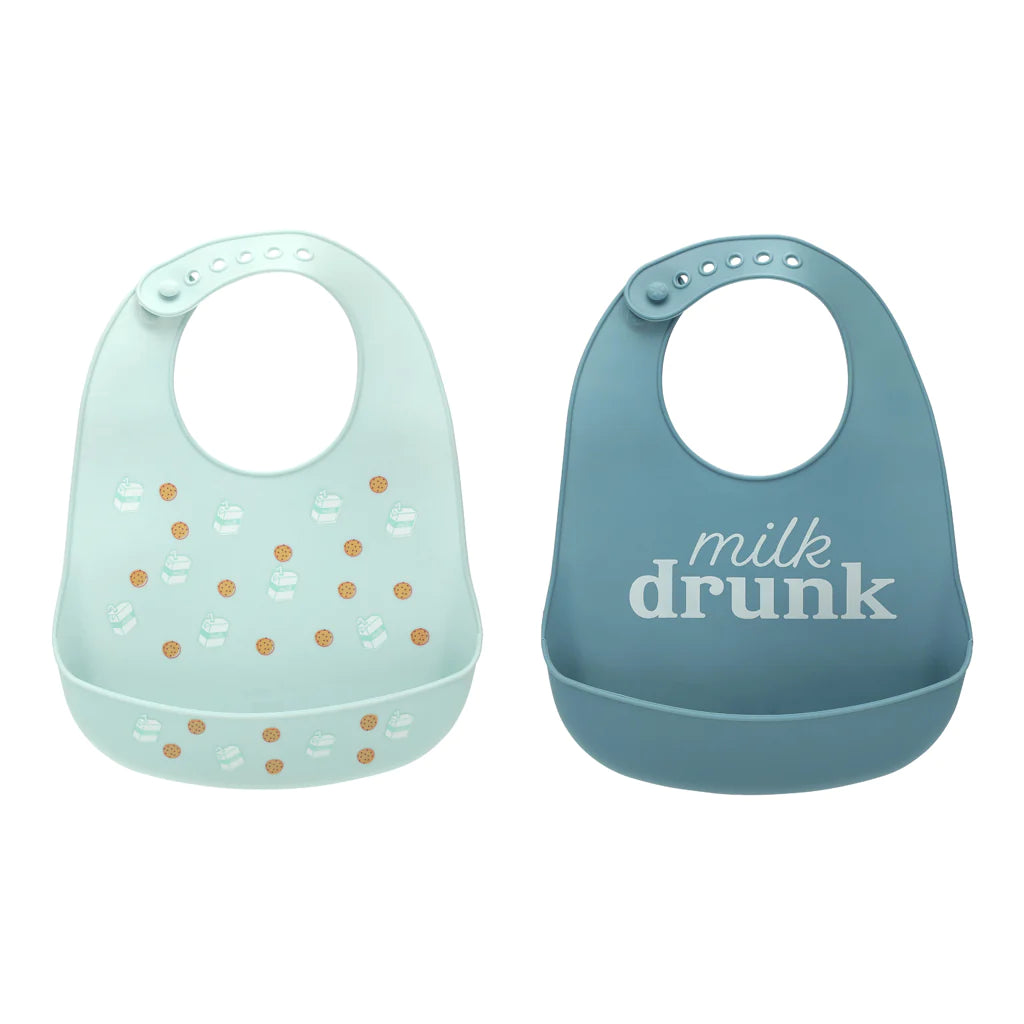 Milk & Cookies Silicone Baby Bib Set