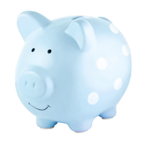 Piggy Bank Polka Dot - Blue