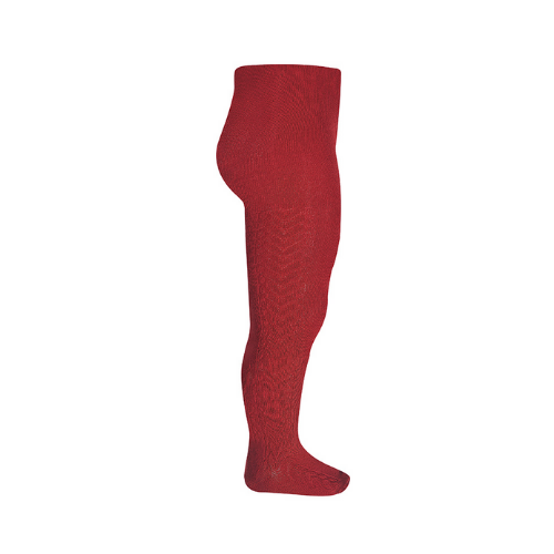 Side Patterned Tights - Red