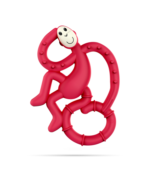 Mini Monkey Teether - Rubine Red