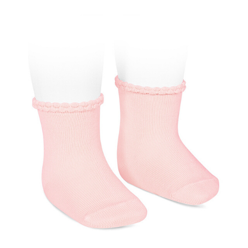 Short Socks With Openworked Cuff - Pink
