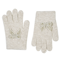 Soft-Warm Gloves With Velvet Bow