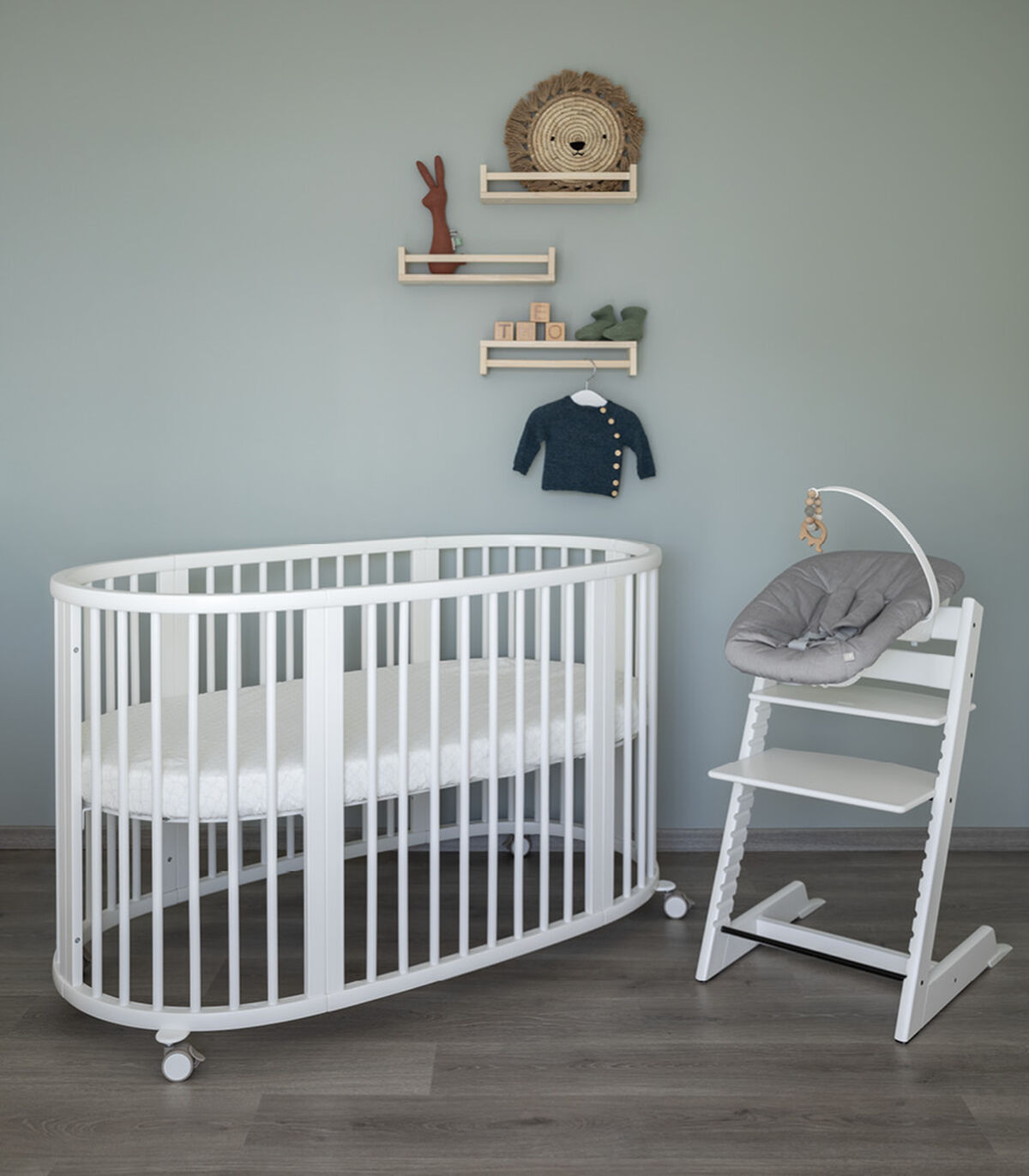 STOKKE SLEEPI ホワイトオーバル ベビーベッド 【公式通販】