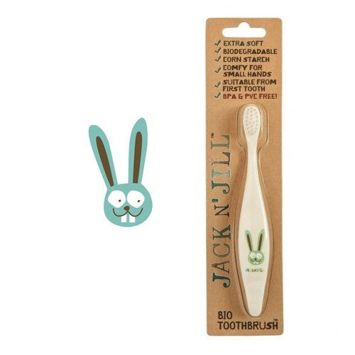 Jack N' Jill Bio Toothbrush (TM) Compostable & Biodegradable Handle BUNNY