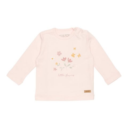 T-shirt long sleeves Flowers Pink