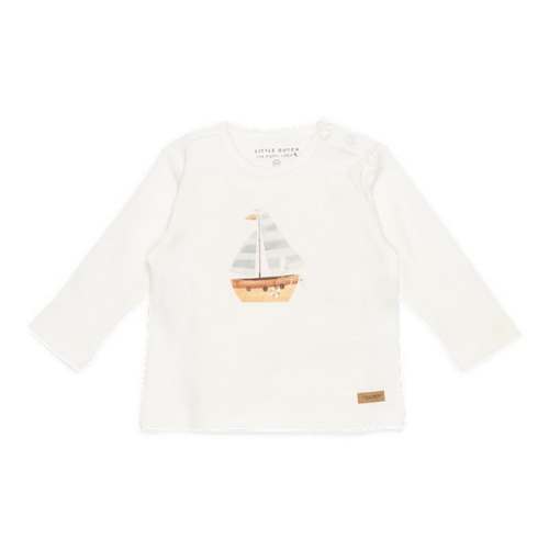 T-shirt long sleeves Sailboat White